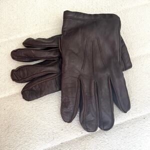 Leather Driving Gloves Cashmere Lined Brown/Oatmeal Mens M 9"